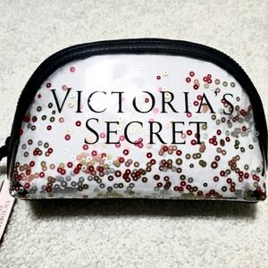 ♦️VS Clear Make-up Bag, with Faux Sequin for Detail♦️